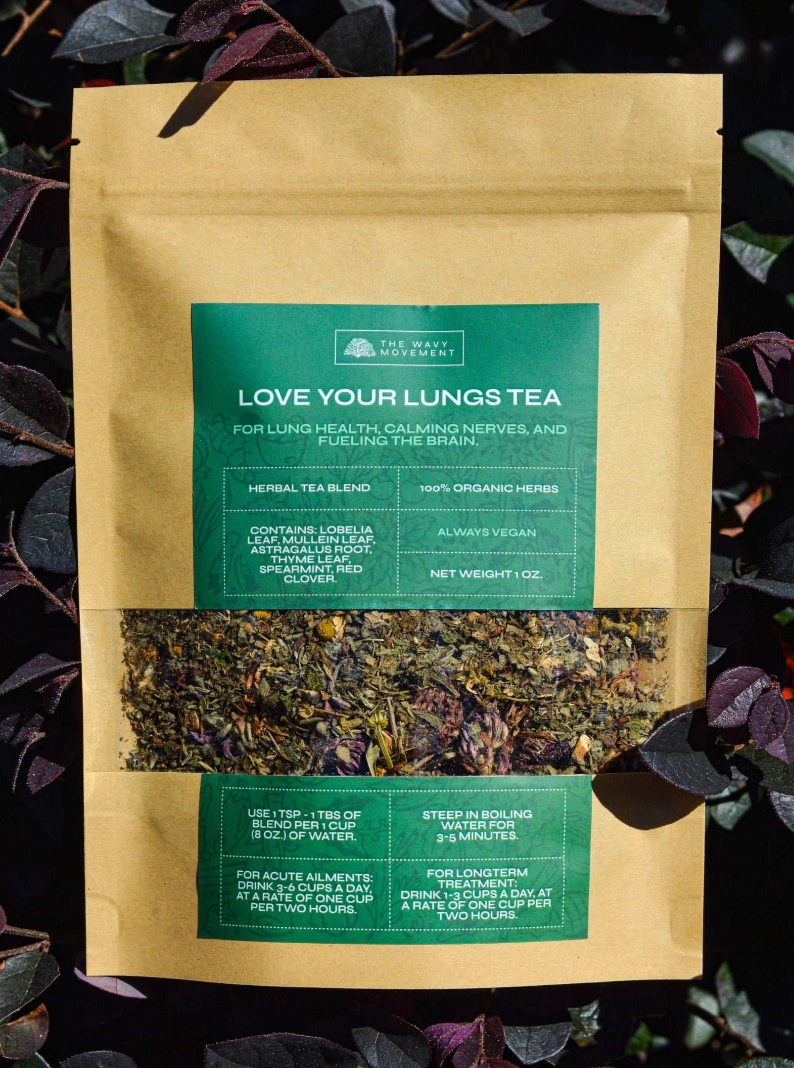 Organic Love Your Lungs Tea Calaveritas Taqueria Vegana